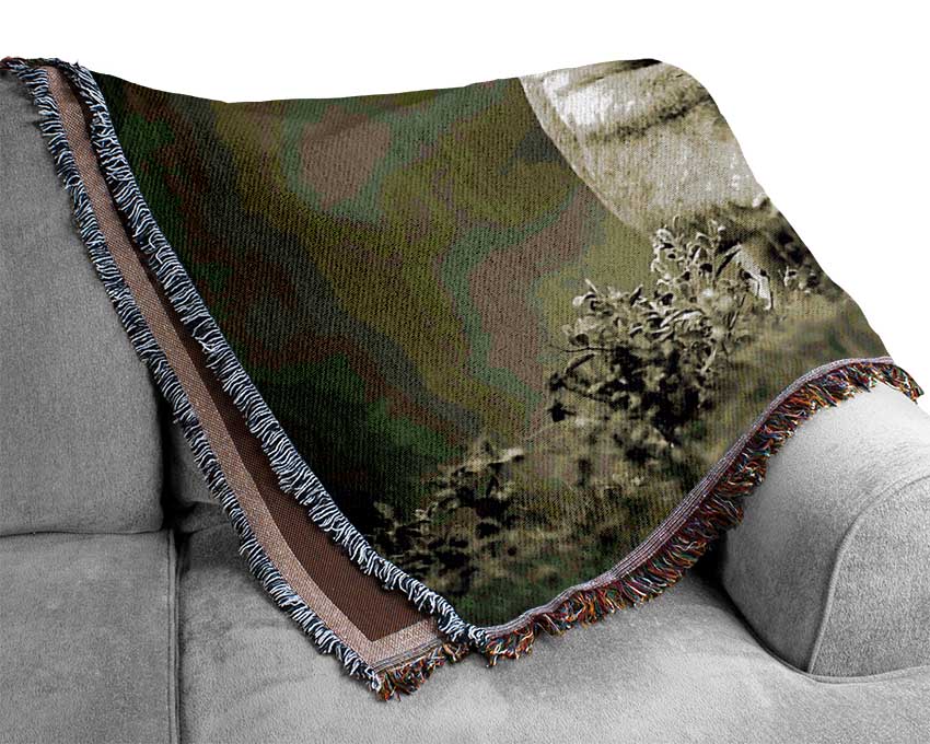Lioness Hunting Woven Blanket