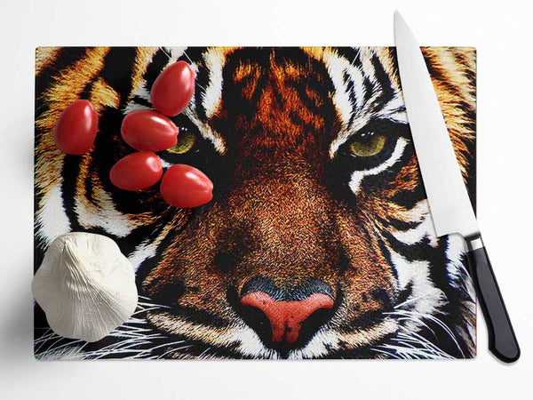 Male Tiger Face Glass Chopping Board