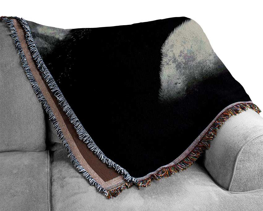 Moonlit Wolves Woven Blanket