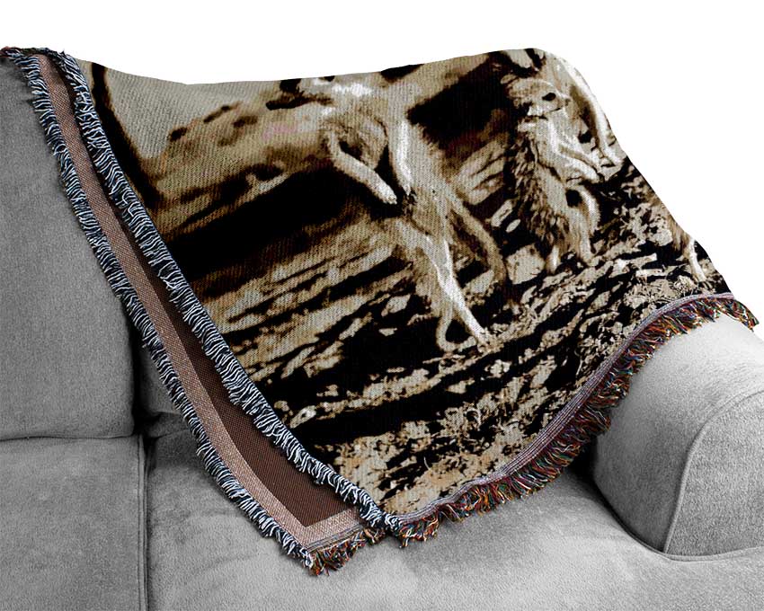 Noisy Meerkats Woven Blanket
