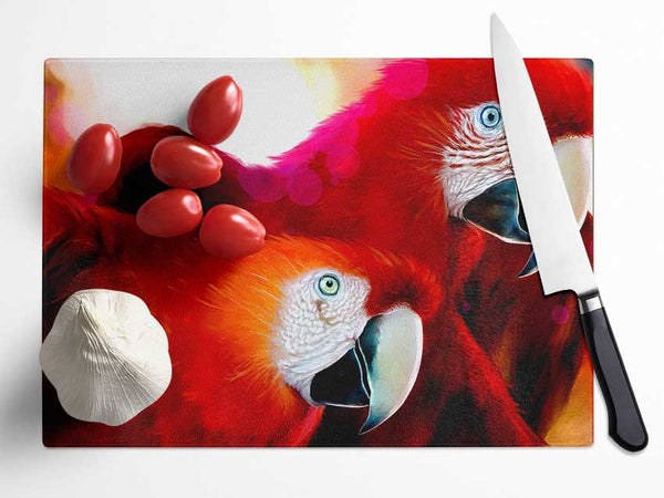 Parrots Glass Chopping Board