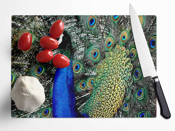 Peacock Stare Glass Chopping Board