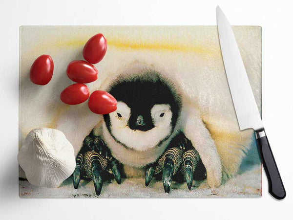 Penguin Love Glass Chopping Board