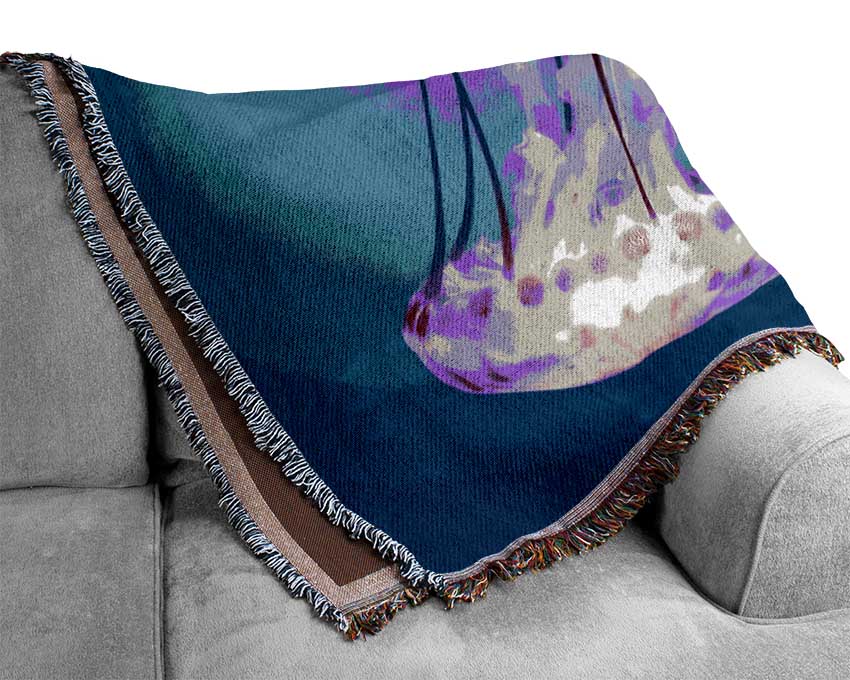 Pink Jellyfish Woven Blanket
