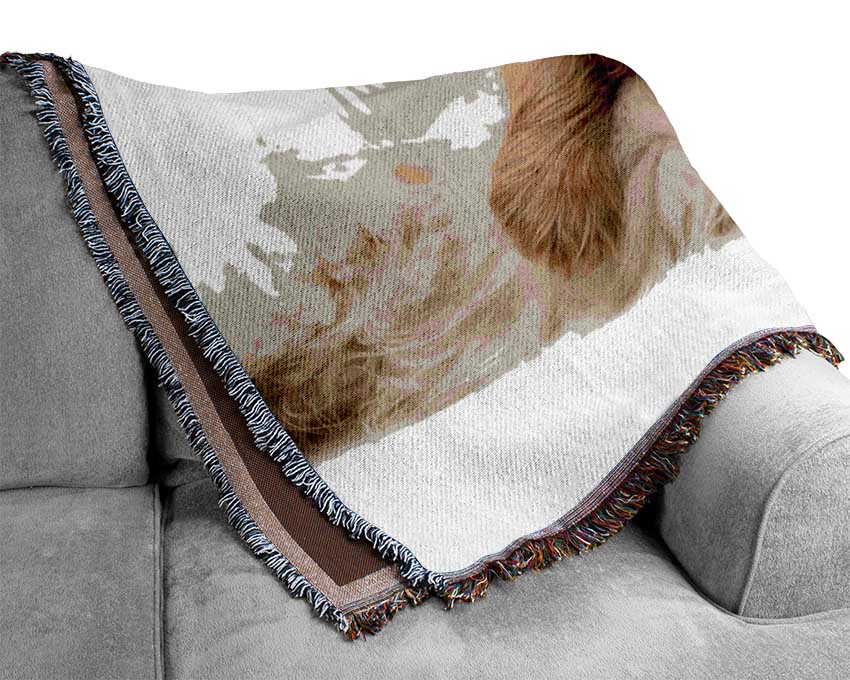 Puppy And Kitten Love Woven Blanket