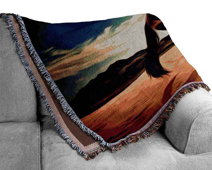 Rising Horse Woven Blanket
