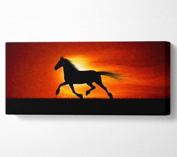 Laufendes Pferd Sonnenuntergang Blaze