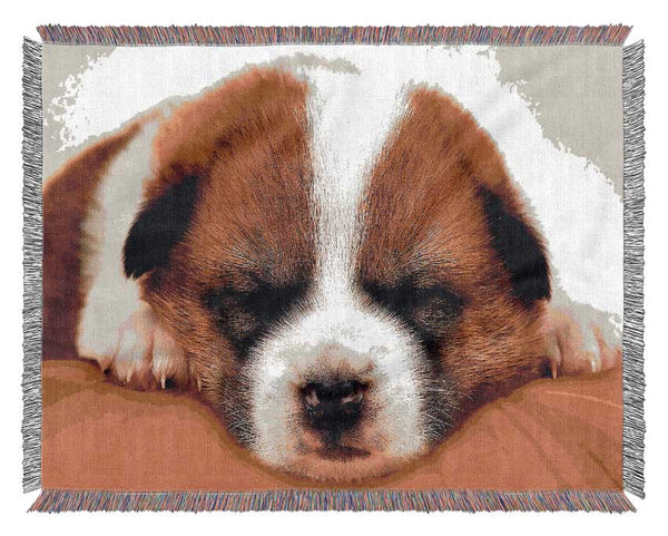Sleeping Puppy Love Woven Blanket
