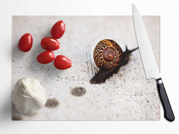 Snail Track Macro Glass Chopping Board