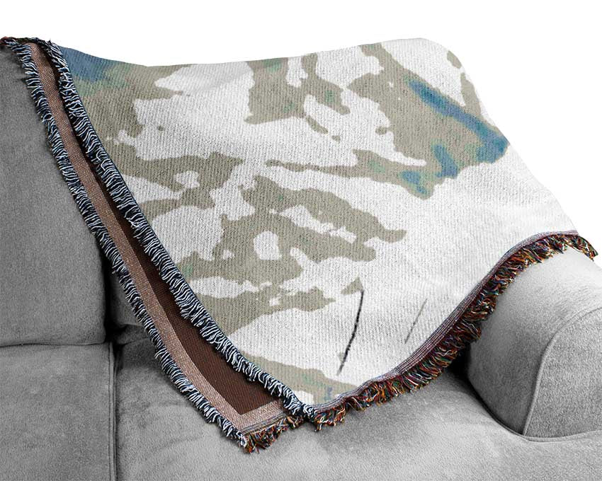 Snow Wolf Woven Blanket