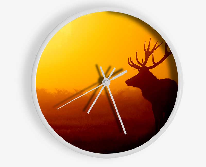 Stag At Sunset Clock - Wallart-Direct UK