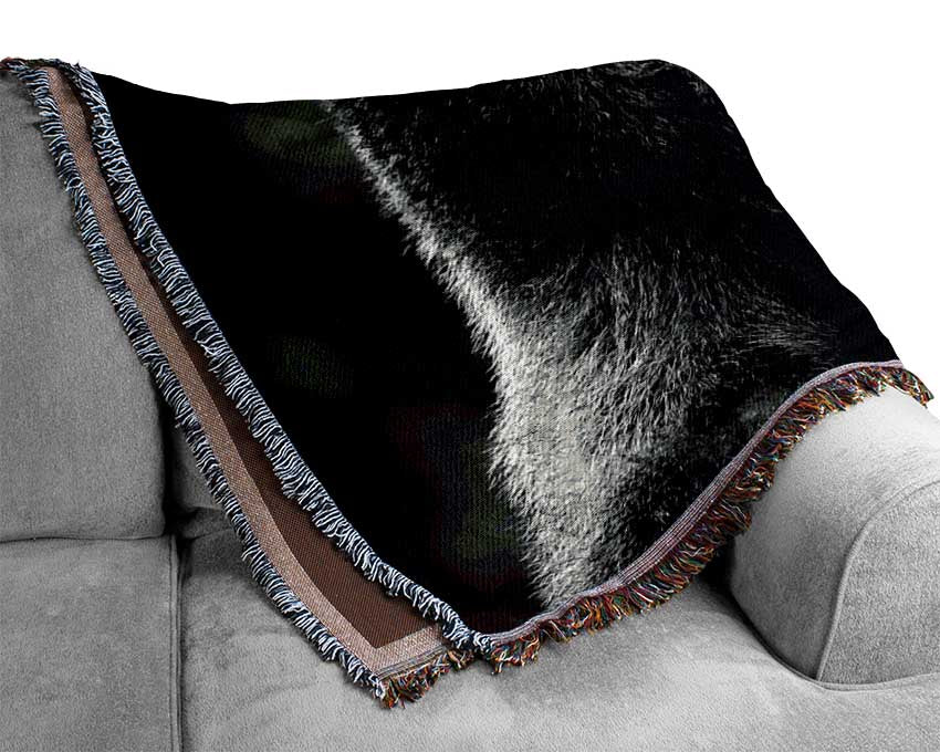 Thoughtful Gorilla B n W Woven Blanket