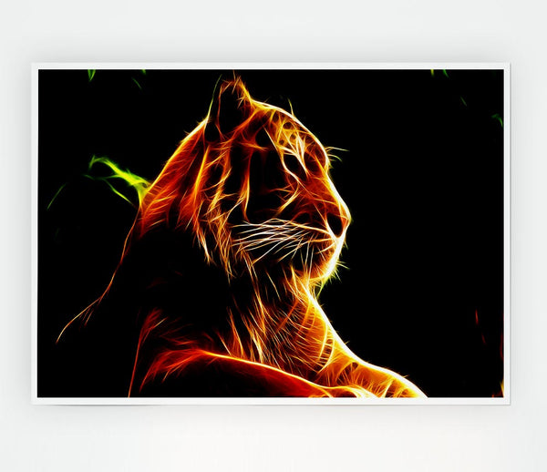 Tiger Blaze Print Poster Wall Art