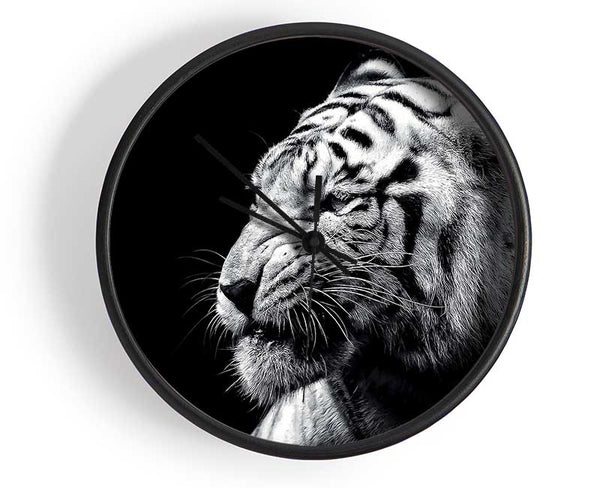 Tiger Black And White 2 Clock - Wallart-Direct UK