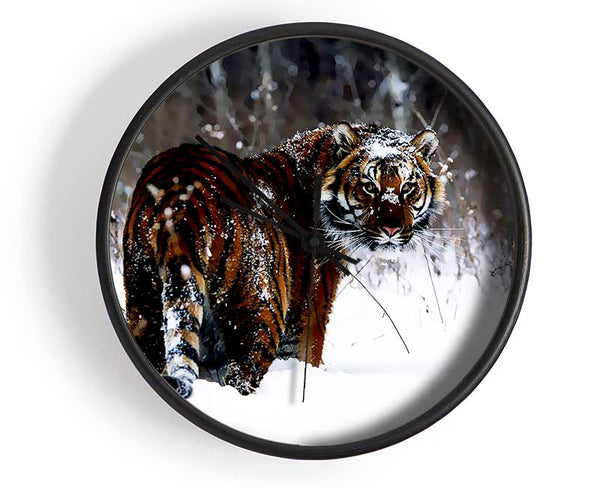 Tiger In The Snow Clock - Wallart-Direct UK