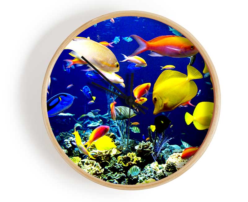 Tropical Fish Underwater Clock - Wallart-Direct UK