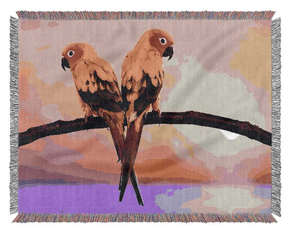 Twin Parrots Woven Blanket