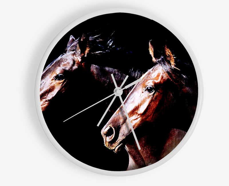 Twin Stallions Clock - Wallart-Direct UK