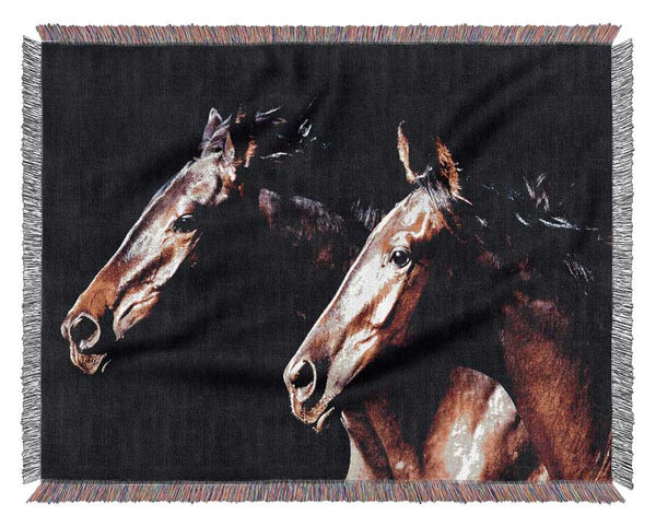 Twin Stallions Woven Blanket