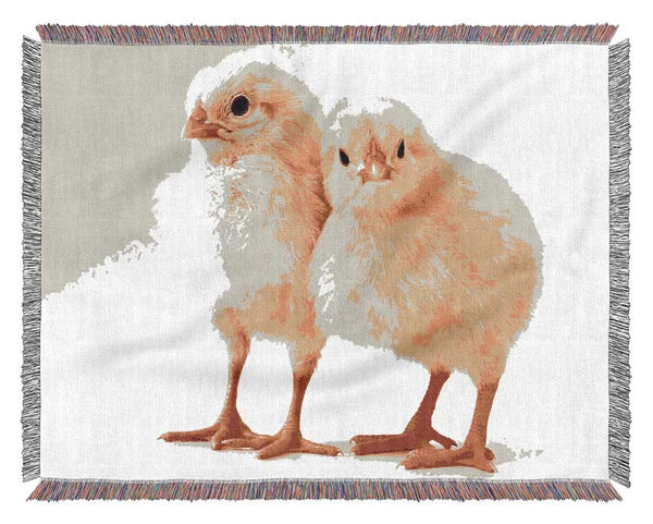 Two Little Chicks Woven Blanket