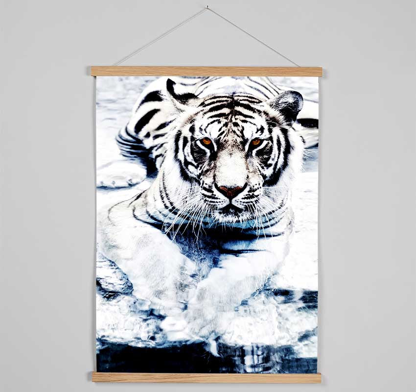 White Tiger Stare Hanging Poster - Wallart-Direct UK