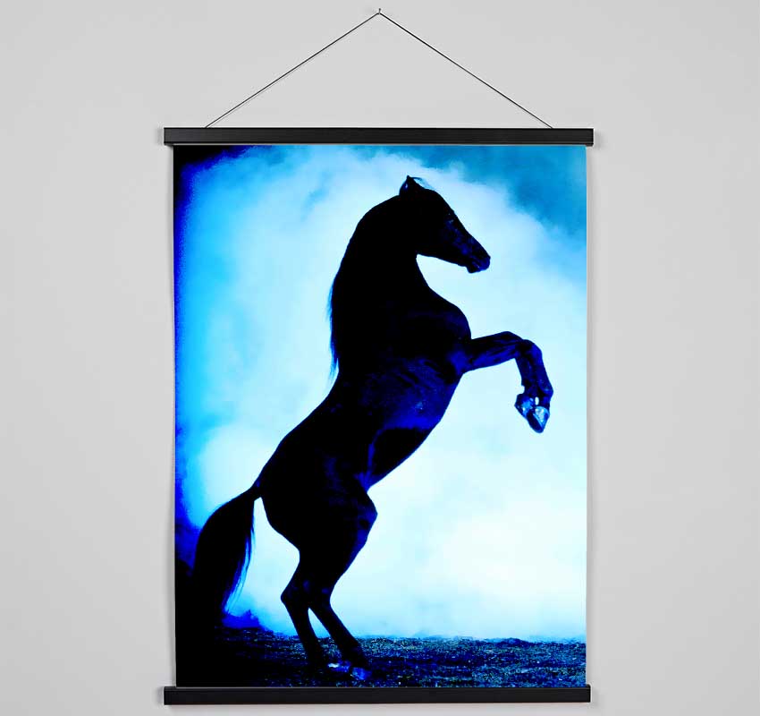 Wild Stallion In The Moonlight Hanging Poster - Wallart-Direct UK