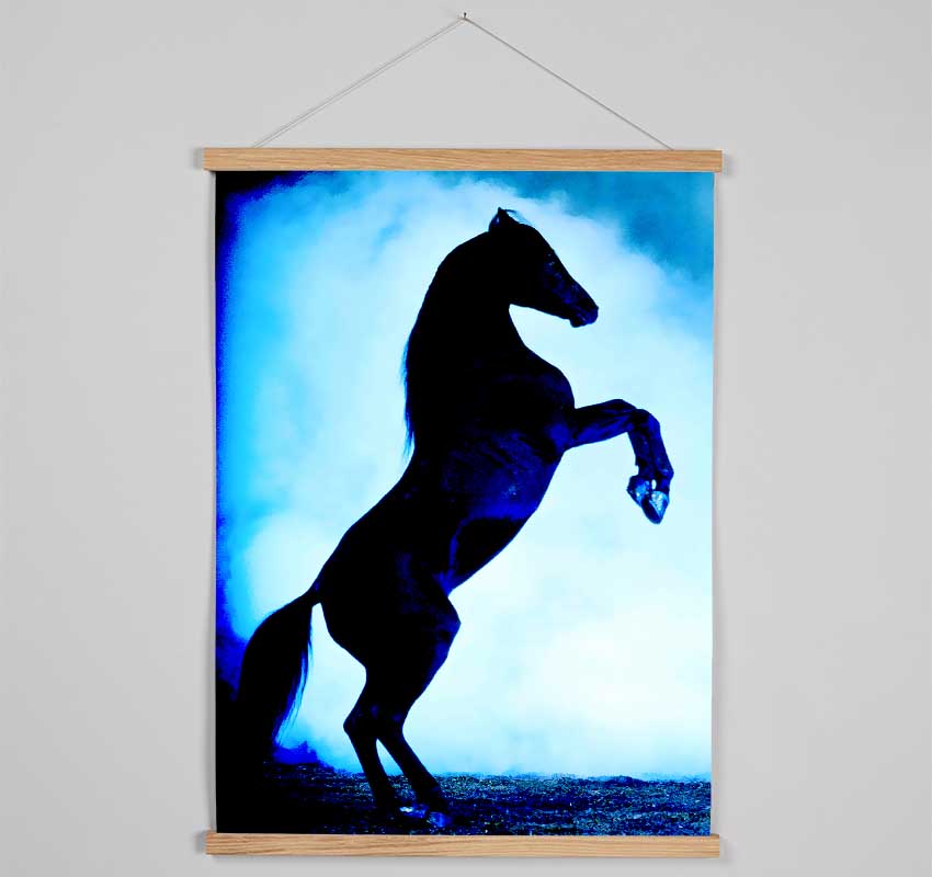 Wild Stallion In The Moonlight Hanging Poster - Wallart-Direct UK