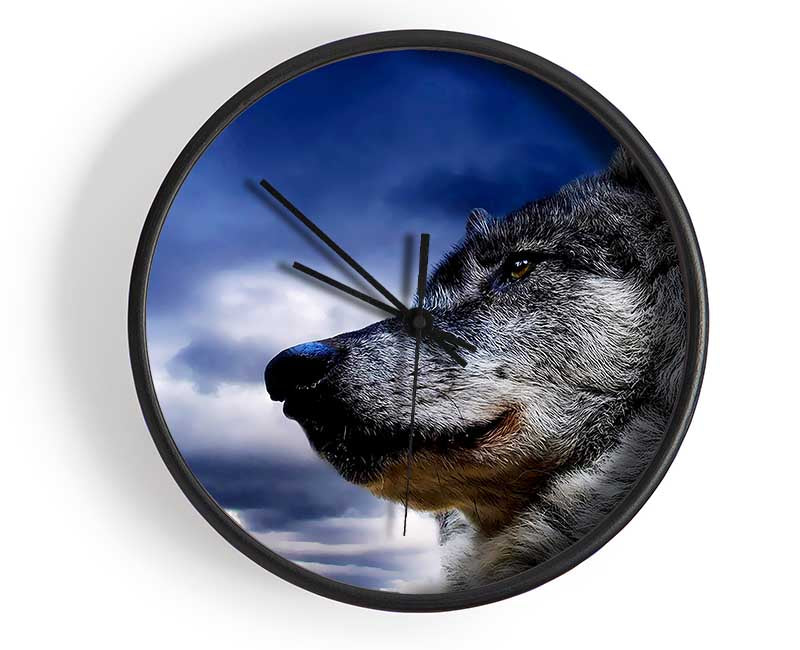 Wolf Clouds Clock - Wallart-Direct UK