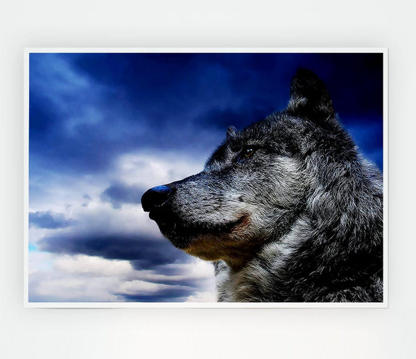 Wolf Clouds Print Poster Wall Art