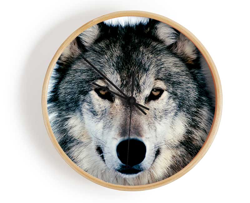 Wolf Face Clock - Wallart-Direct UK