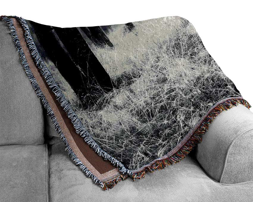 Wolf In The Forest Woven Blanket