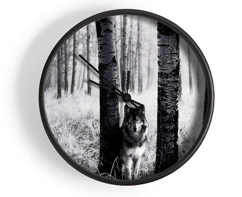 Wolf In The Forest Clock - Wallart-Direct UK