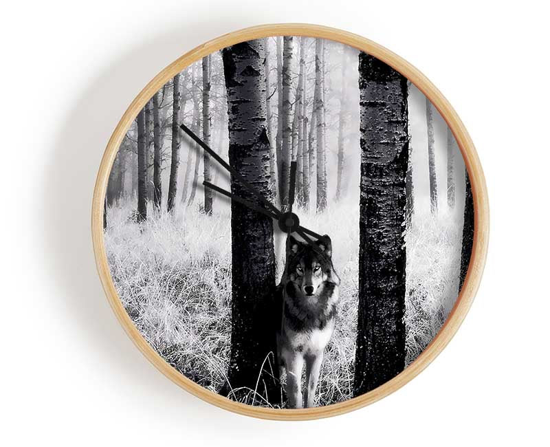 Wolf In The Forest Clock - Wallart-Direct UK