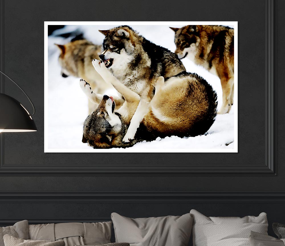 Wolf Pack Print Poster Wall Art