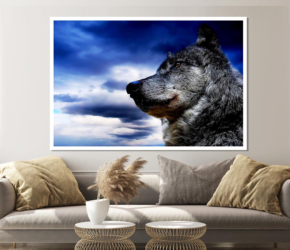 Wolf Skies Print Poster Wall Art
