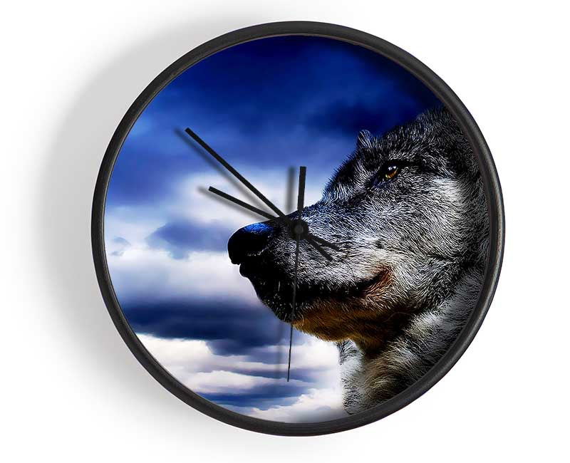 Wolf Skies Clock - Wallart-Direct UK