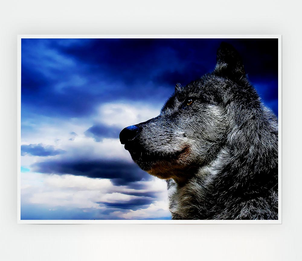Wolf Skies Print Poster Wall Art