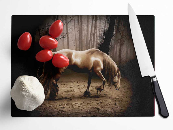 Woodland Horse Glass Chopping Board