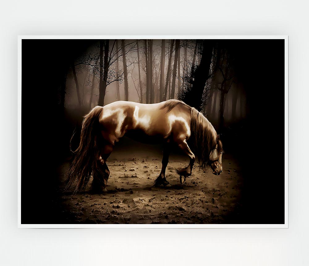 Woodland Horse Print Poster Wall Art