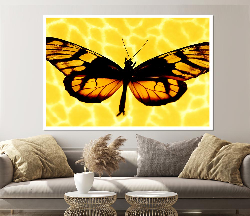 Yellow Butterfly Wings Print Poster Wall Art