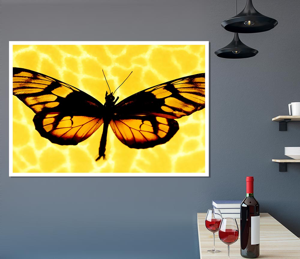 Yellow Butterfly Wings Print Poster Wall Art