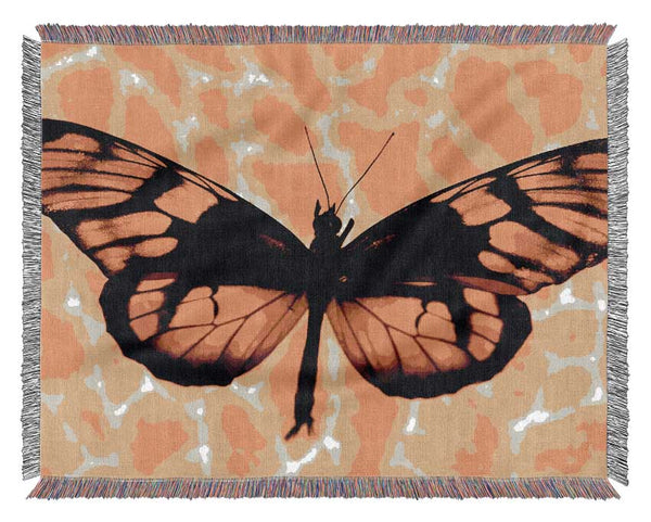 Yellow Butterfly Wings Woven Blanket