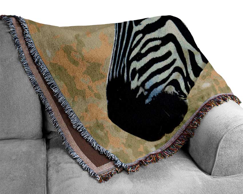 Zebra Face Side Woven Blanket