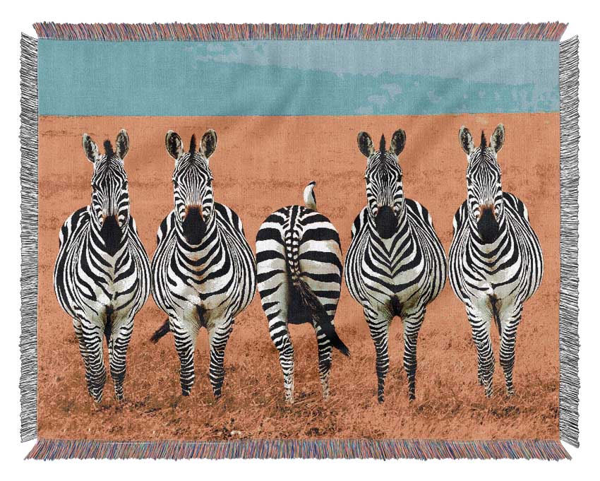 Zebra Line-Up Woven Blanket