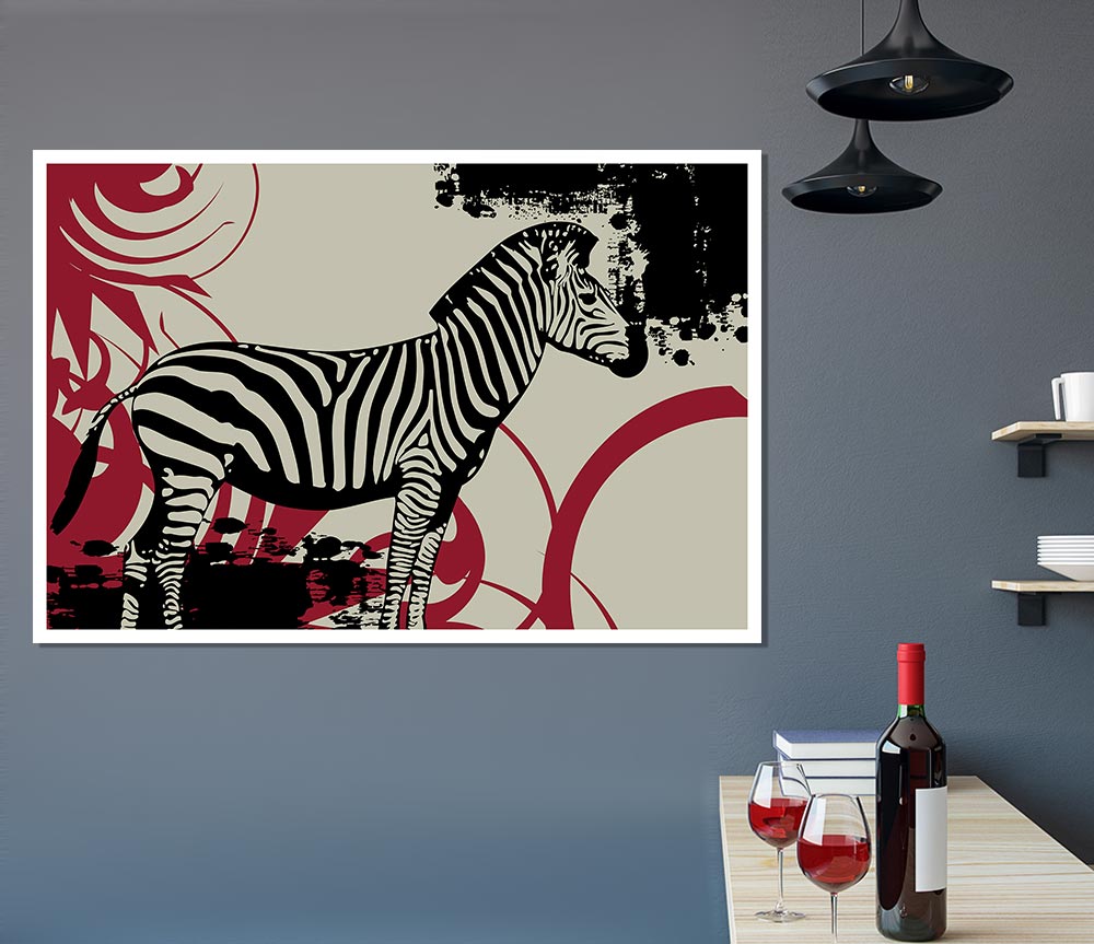 Zebra Safari Print Poster Wall Art