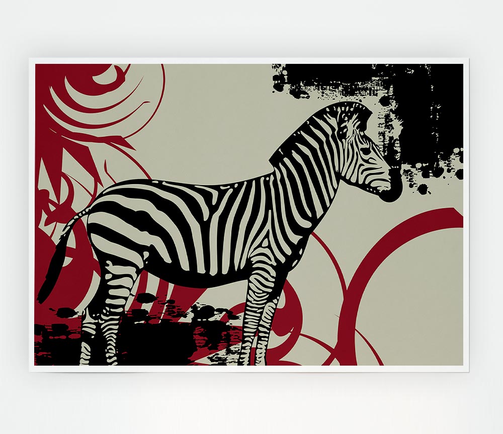 Zebra Safari Print Poster Wall Art