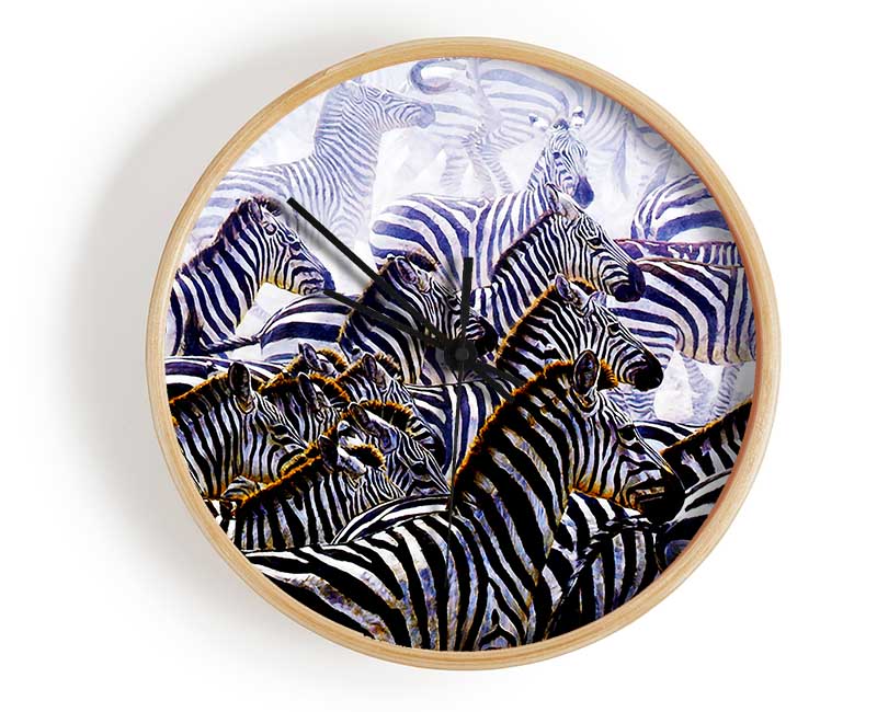 Zebra Stampede Clock - Wallart-Direct UK