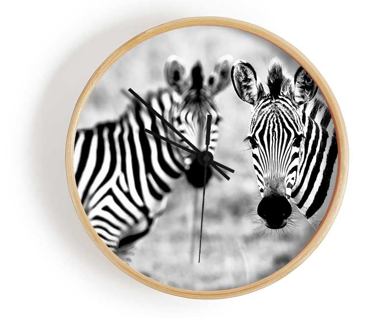 Zebra Twins Clock - Wallart-Direct UK