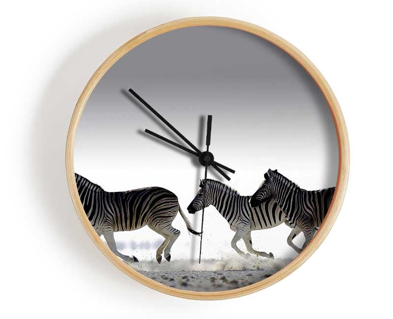Zebras Ocean Running Clock - Wallart-Direct UK