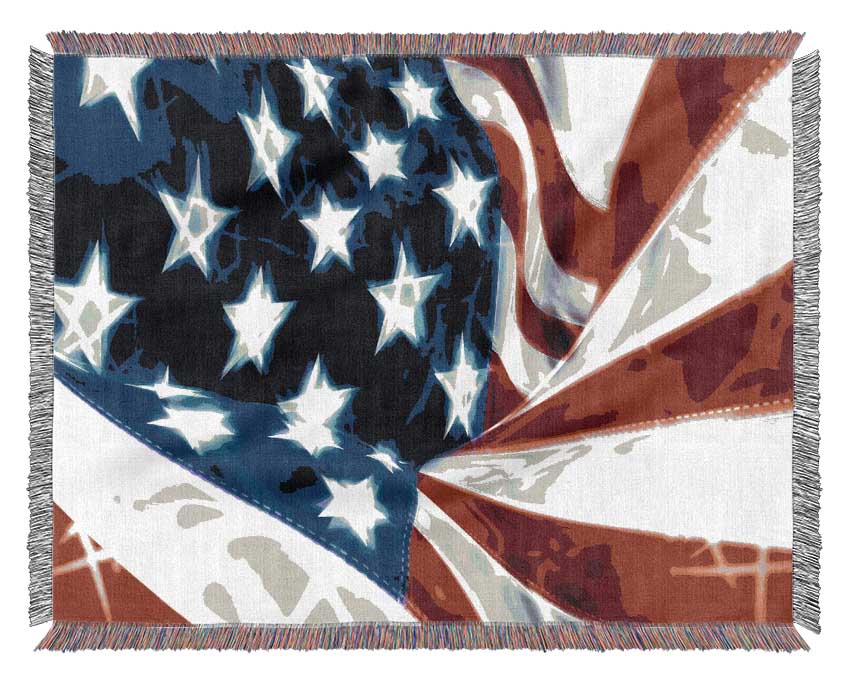 American Stars And Stripes Woven Blanket
